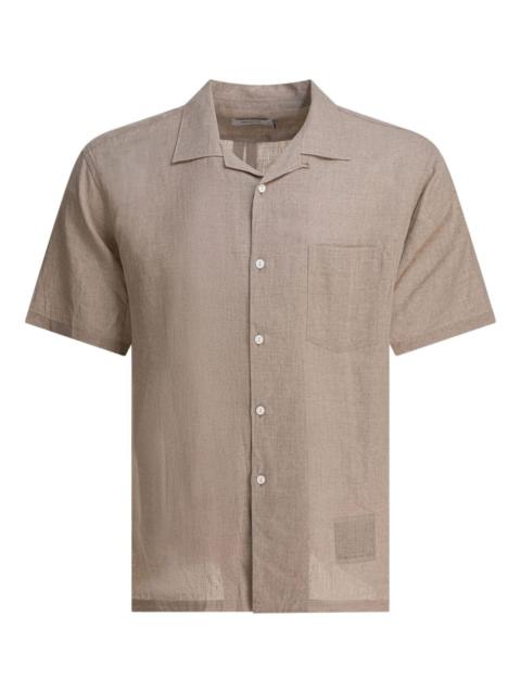 revere-collar linen shirt