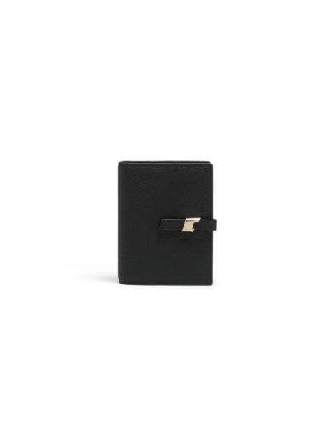 Black tumbled leather wallet with coin pocket