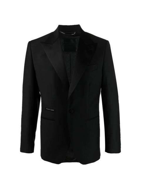 peak-lapels single-breasted jacket