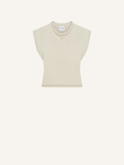 CROPPED SLEEVELES SWEATER