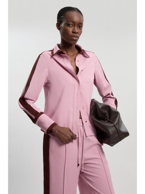 Twill Contrast Hardware Collared Woven Shirt