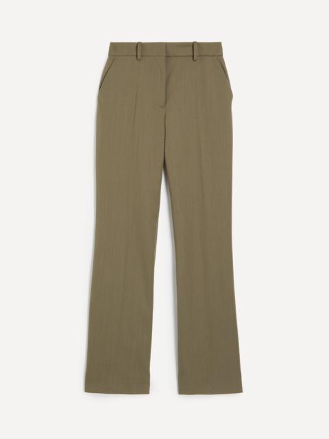 Sage Melange Tailored Straight-Leg Trousers