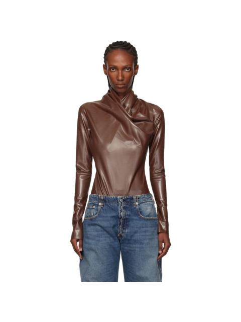 Brown Latex Scarf Bodysuit