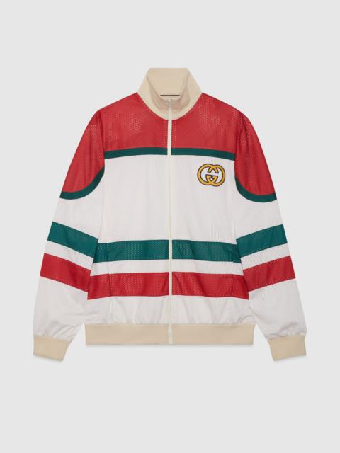 Mesh fabric zip jacket