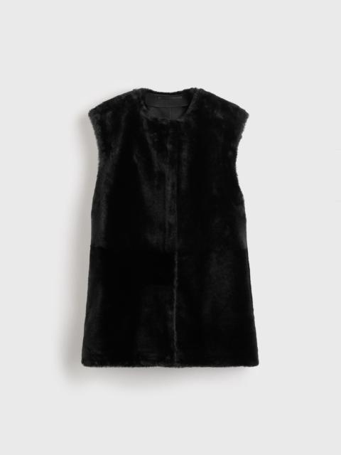 Plush shearling vest black