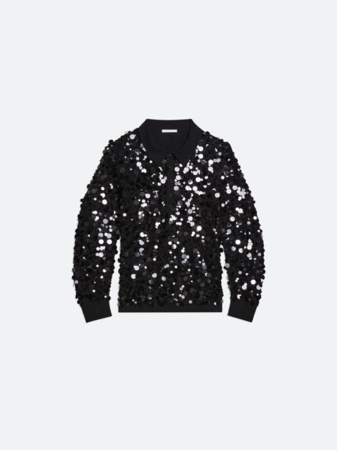 PAILLETTE POLO SWEATER