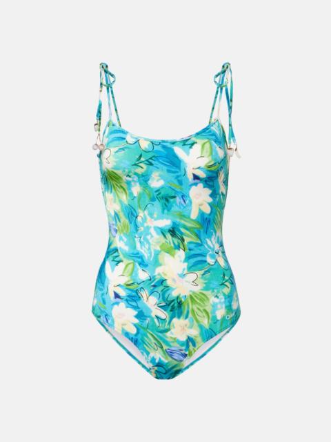 Beaded floral swimsuit