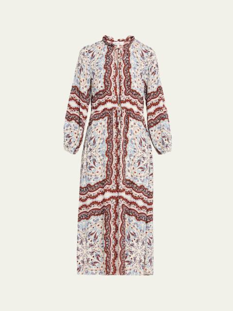 Berkshire Paisley Long-Sleeve Midi Dress