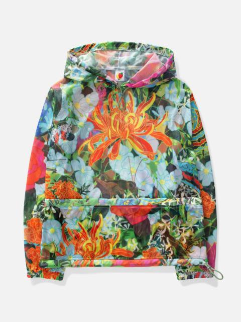 CAMO PRINT MESH PULLOVER HOODIE