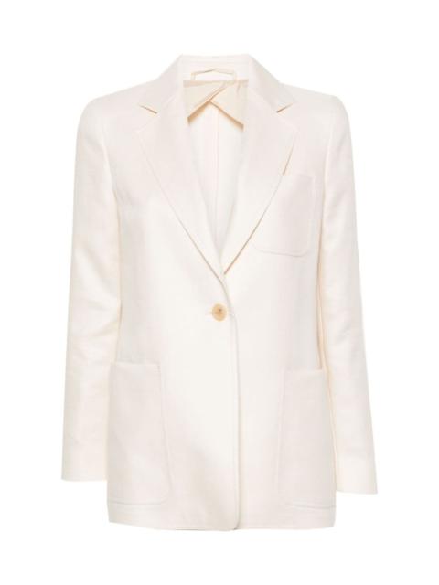 Linen single-breasted blazer jacket