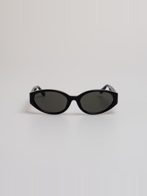 Lyra Oval Sunglasses in Black