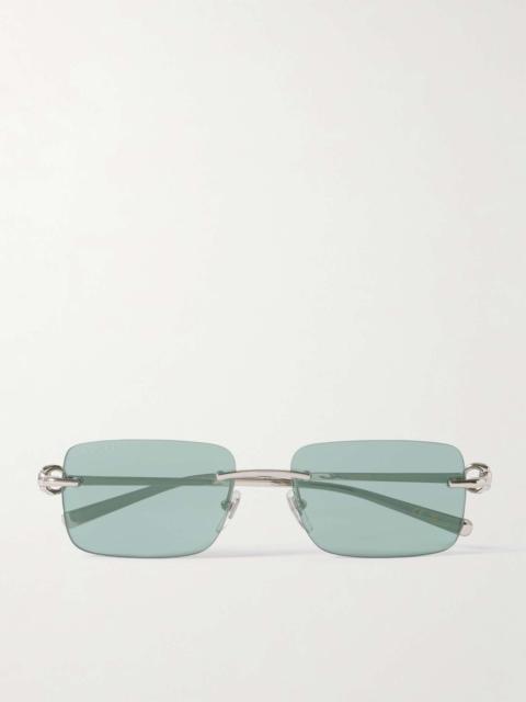Rimless square-frame silver-tone sunglasses Silver
