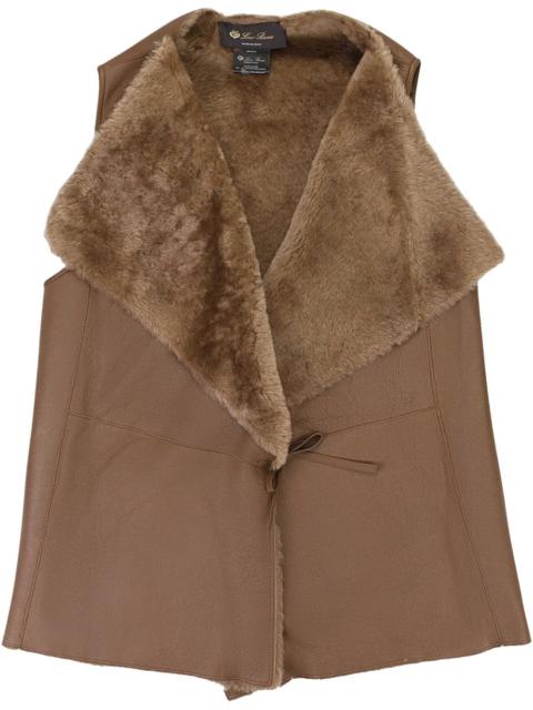 tie-fastening shearling waistcoat