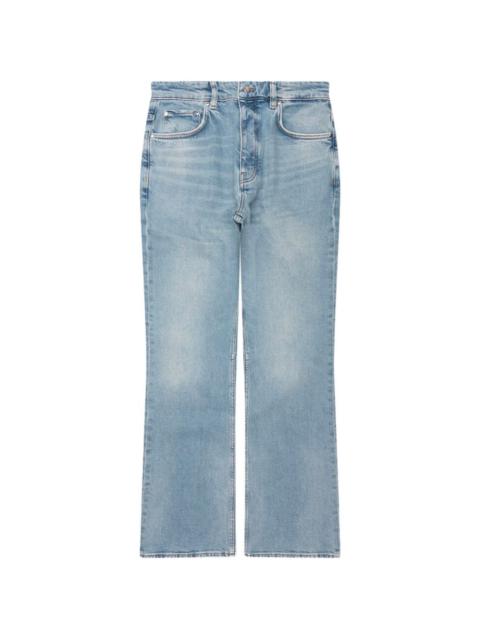 boot cut denim trousers
