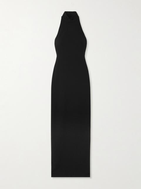Inaya Stretch-crepe Halterneck Gown