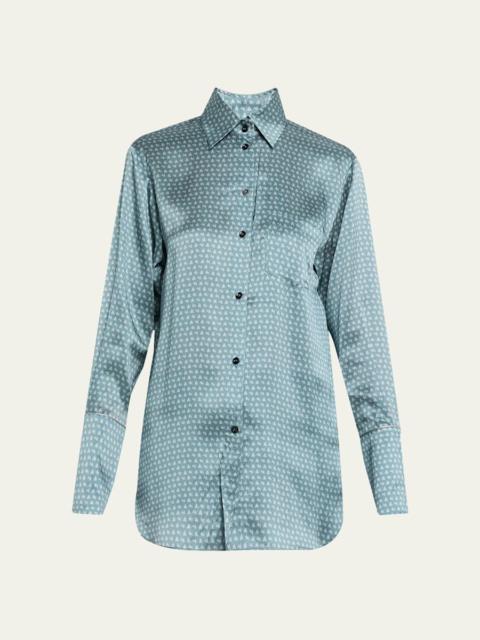 Moi Et Toi Silk Button-Front Nightshirt