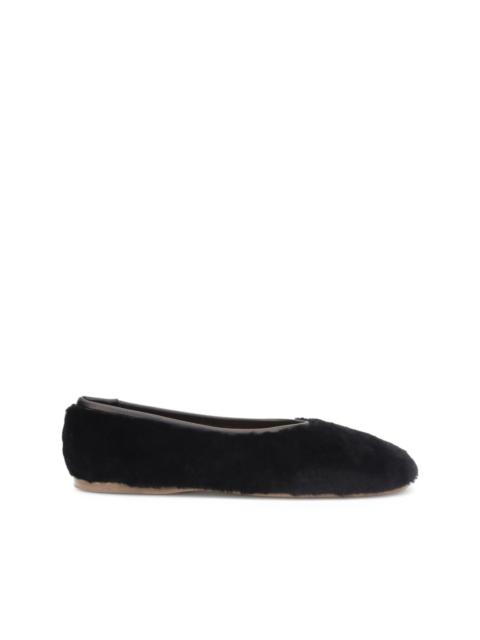 sheepskin ballerina flats