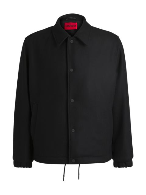 WOOL COACH JACKET WITH ADJUSTABLE HEM