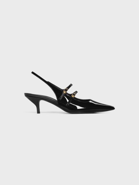 CELINE JUDY DOUBLE STRAP MARY JANE SLINGBACK IN PATENT CALFSKIN