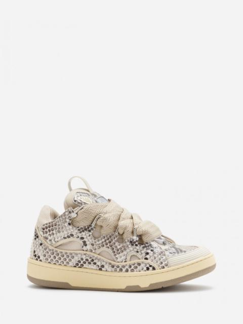 PYTHON PRINT LEATHER CURB SNEAKERS
