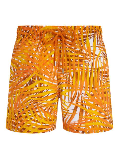 Men Stretch Short Swim Trunks Palm Leaves