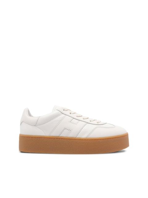 Cool leather platform low-top sneakers