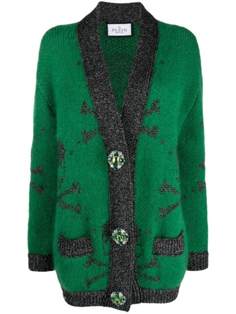 skull-print mohair-blend cardigan