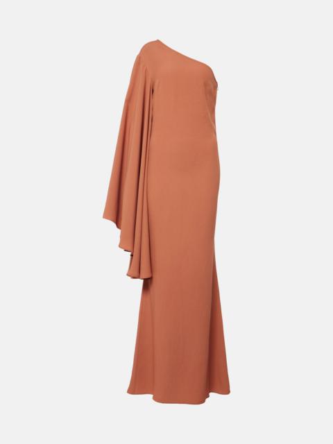 Sifnos one-shoulder crêpe cady gown