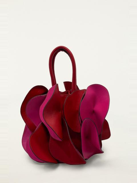 Pink Red Leather Flower Bag