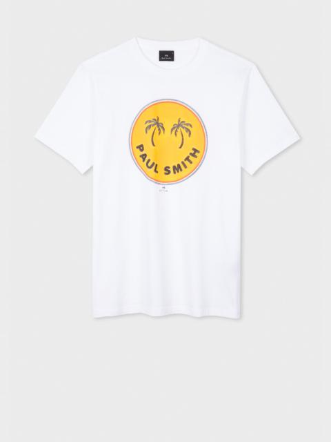 White 'Palm Trees' Print T-Shirt