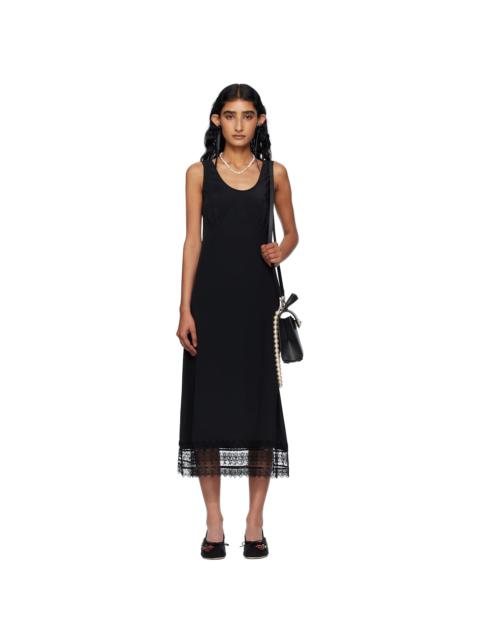 Black Trim Slip Midi Dress