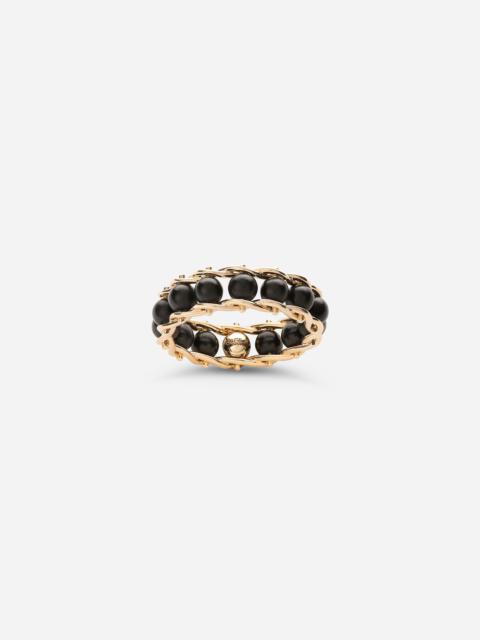 Sicily Ring 18-carat yellow gold and black jade