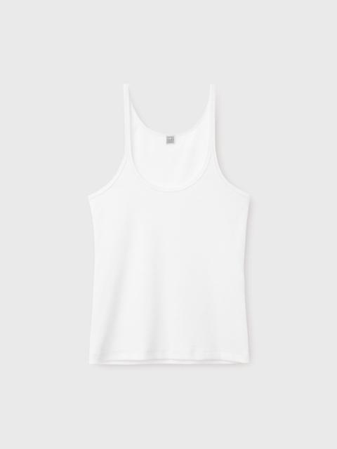 Scoop neck rib tank white