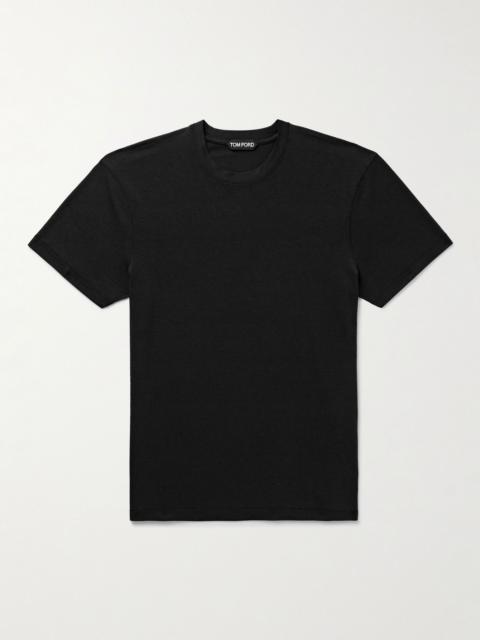 Slim-Fit Lyocell and Cotton-Blend Jersey T-Shirt Black