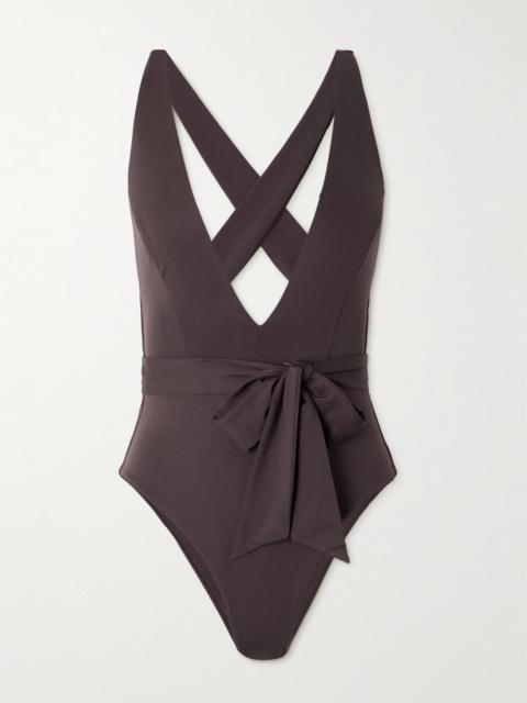 Cristel Belted Open-back Swimsuit
