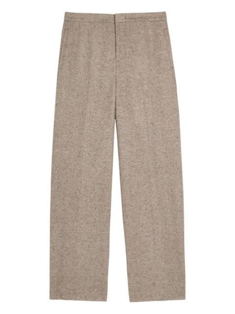 beige straight trousers