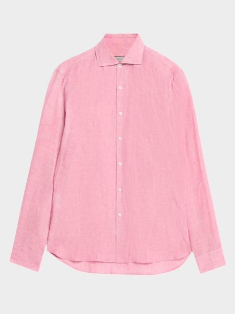 Men's Linen Casual Button-Down Shirt