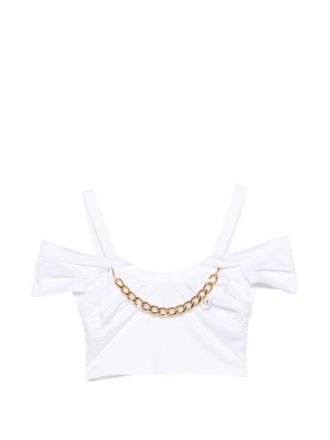 chain cold-shoulder top