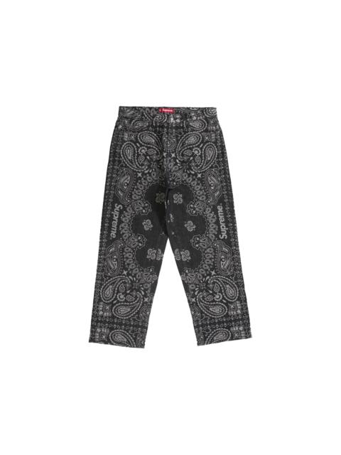 Supreme Bandana Jacquard Baggy Jean Black