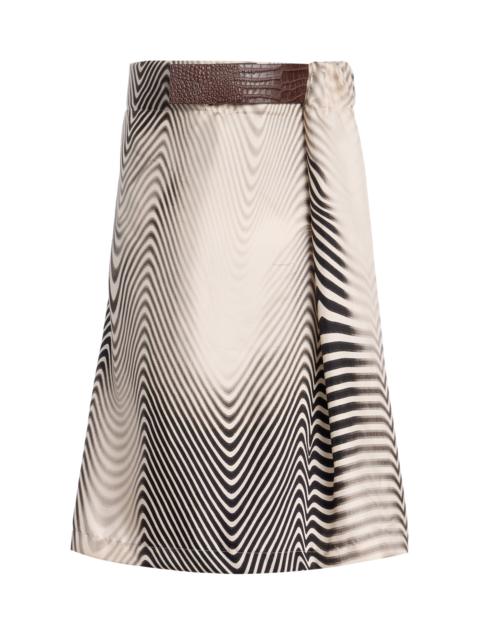 Chimera Belted Printed-Silk Midi Skirt print