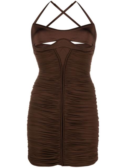 cut-out ruched minidress