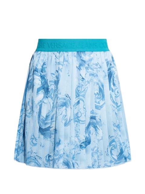 pleated printed skirt