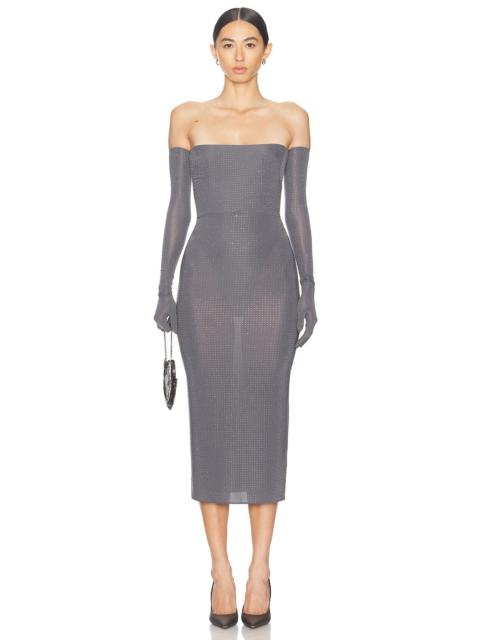 Strapless Crystal Glove Dress