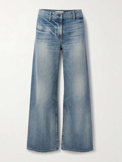 Megan distressed high-rise wide-leg jeans Mid denim