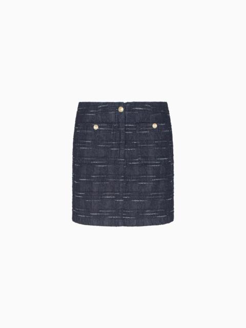 JACQUARD DENIM SKIRT WITH CHECK MOTIF