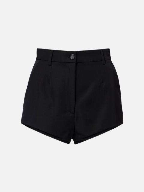 Virgin wool gabardine micro shorts