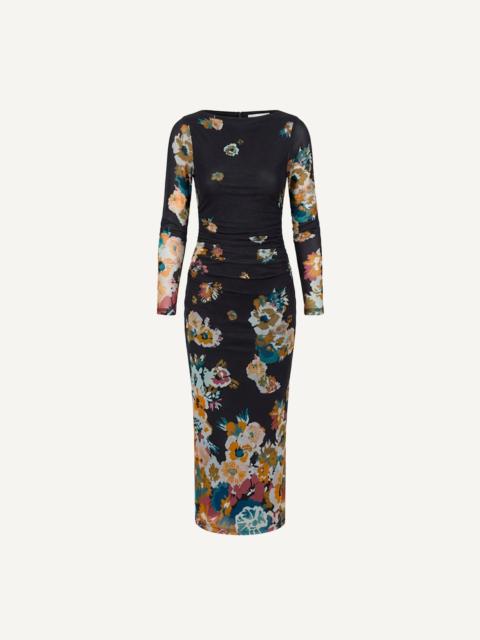 LURA MESH MIDI DRESS | VITET FLORAL