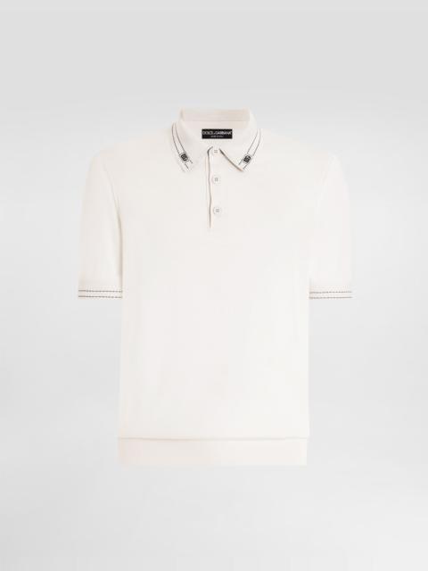 Silk polo shirt