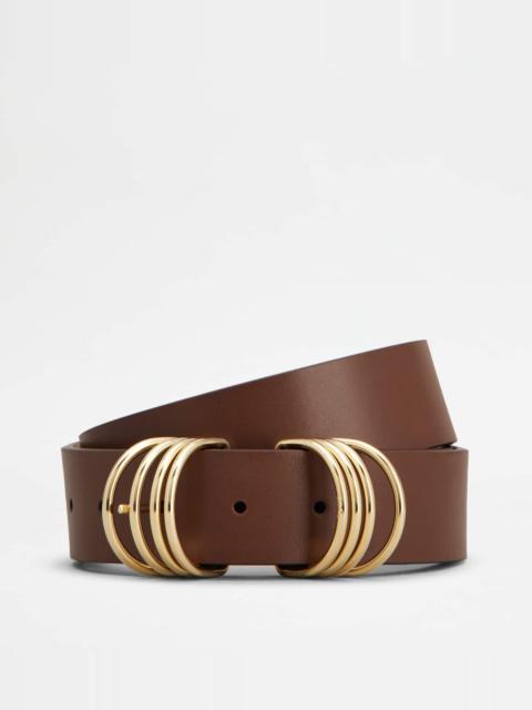BELT IN LEATHER - BROWN