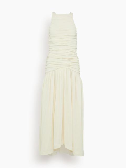 Evidente Shoulder Dress in Off White